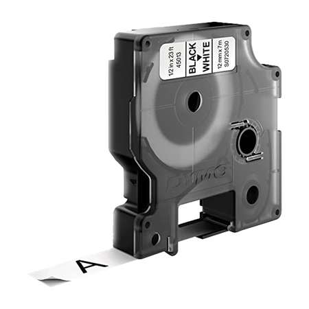 CINTA D1 PLAST NEG/BCO 12mm 7m