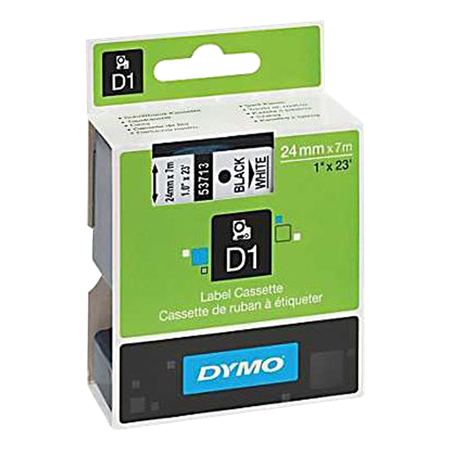 CINTA D1 PLAST NEG/BCO 24mm 7m